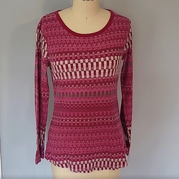Ascend Pink Patterned Long Sleeve Top - Picture 2 of 7